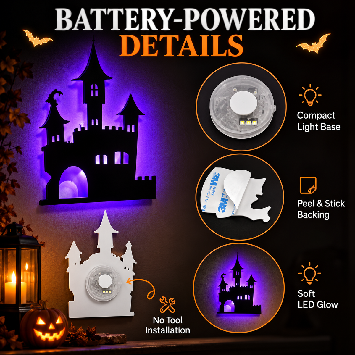 Halloween LED Silhouette Wall Lights