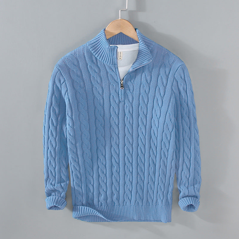 Sudadera de algodón para hombre con media cremallera
