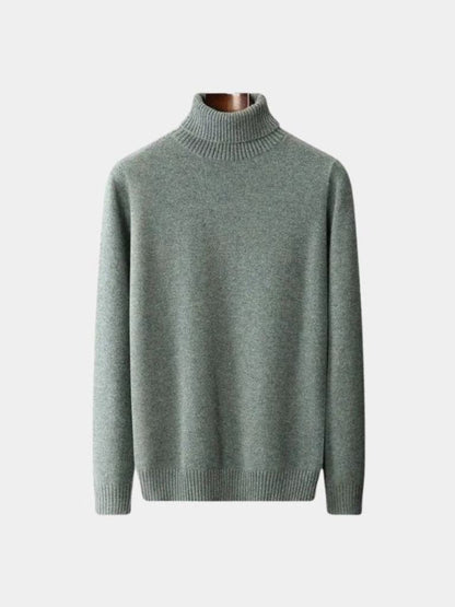 100% Merino Wool Turtleneck Sweater - Cross & Crown