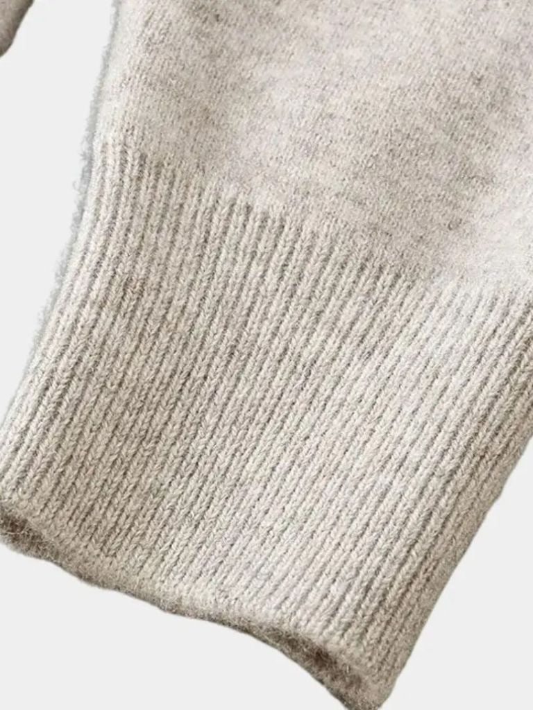 100% Merino Wool V Neck Knitwear Cardigan Sweater - Cross & Crown