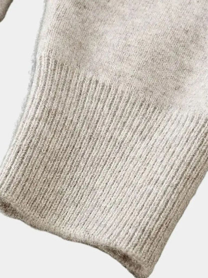 100% Merino Wool V Neck Knitwear Cardigan Sweater - Cross & Crown