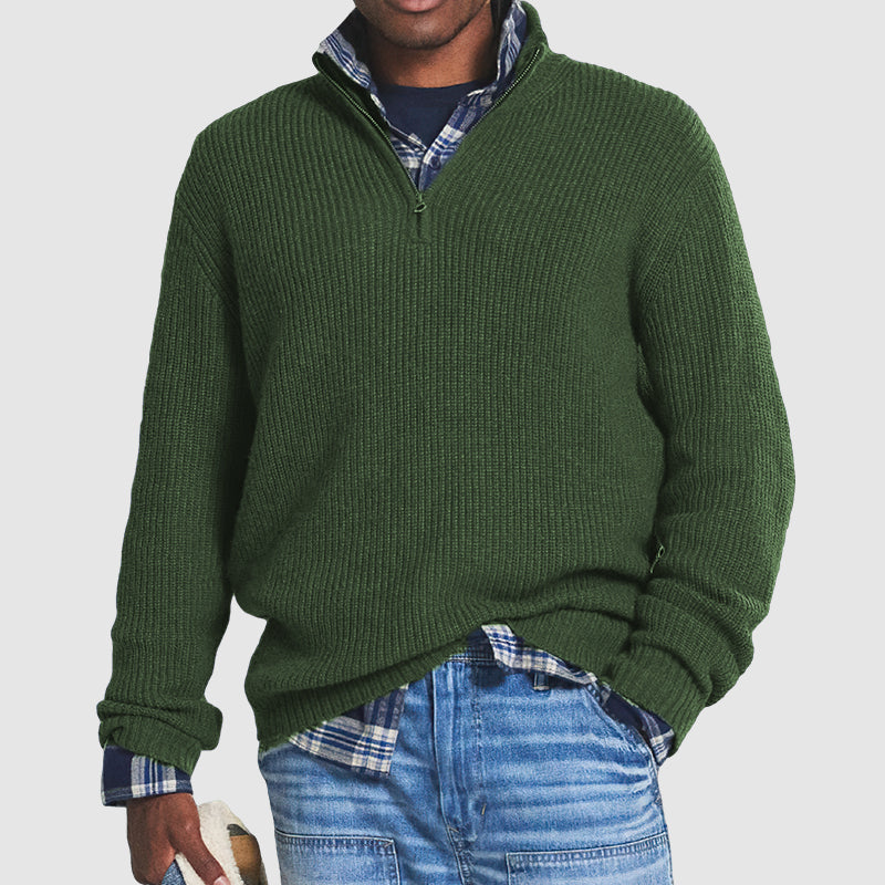 Suéter de cachemira para hombre de estilo informal de negocios con cremallera