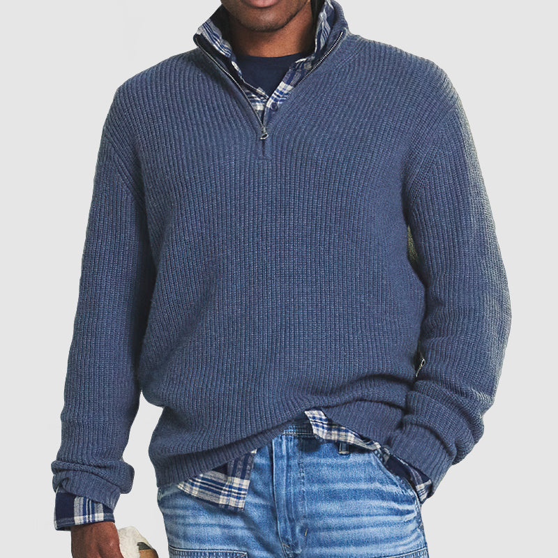 Suéter de cachemira para hombre de estilo informal de negocios con cremallera
