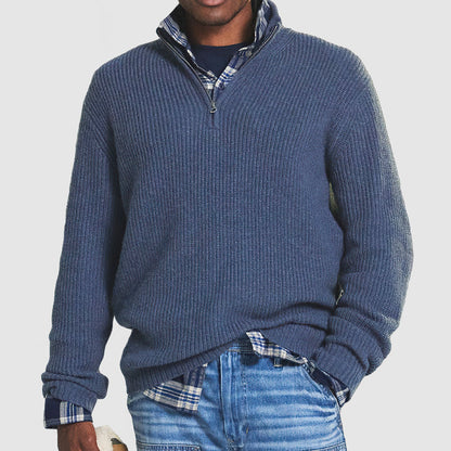 Suéter de cachemira para hombre de estilo informal de negocios con cremallera