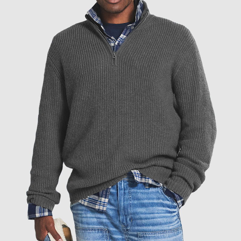 Suéter de cachemira para hombre de estilo informal de negocios con cremallera