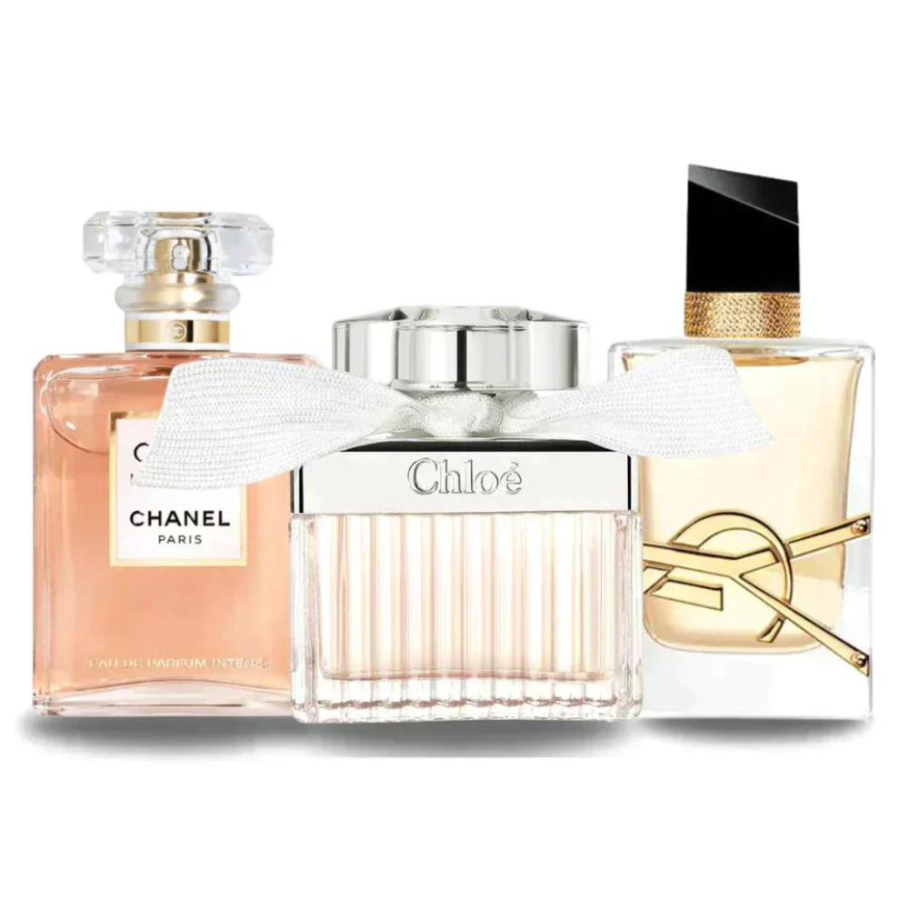3 Parfüms Chanel COCO MADEMOISELLE, Yves Saint Laurent LIBRE und CHLOÉ (Eau de Parfum) – 100ml