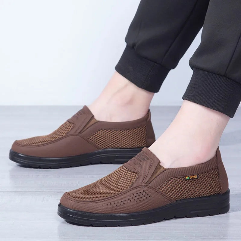 Mocasines de cuero transpirables para hombre