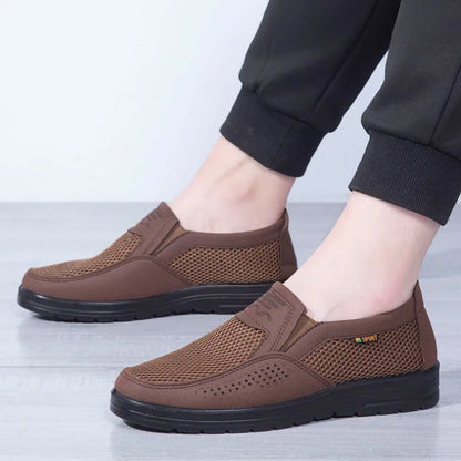 Mocasines de cuero transpirables para hombre