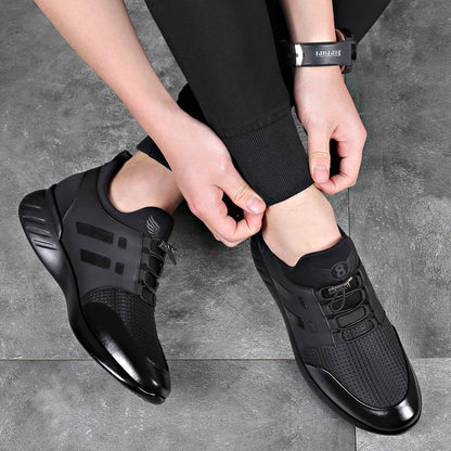 Zapato ortopédico de cuero de primera calidad cómodo para hombre