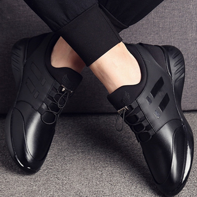 Zapato ortopédico de cuero de primera calidad cómodo para hombre