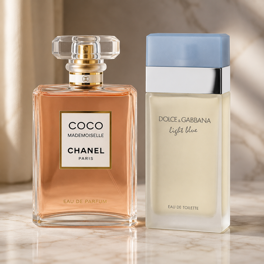 2 Parfüms CHANEL COCO MADEMOISELLE EAU DE PARFUM 100ML und Dolce & Gabbana Light Blue Eau de Toilette Damen Parfüm Spray 100ml