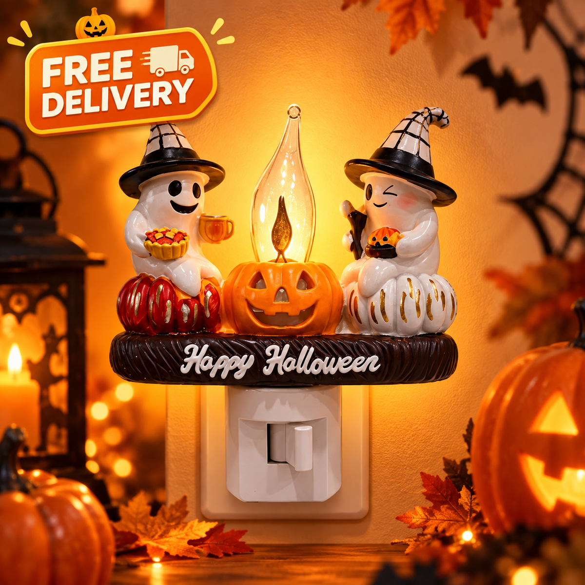 Halloween Ghost Pumpkin Night Light