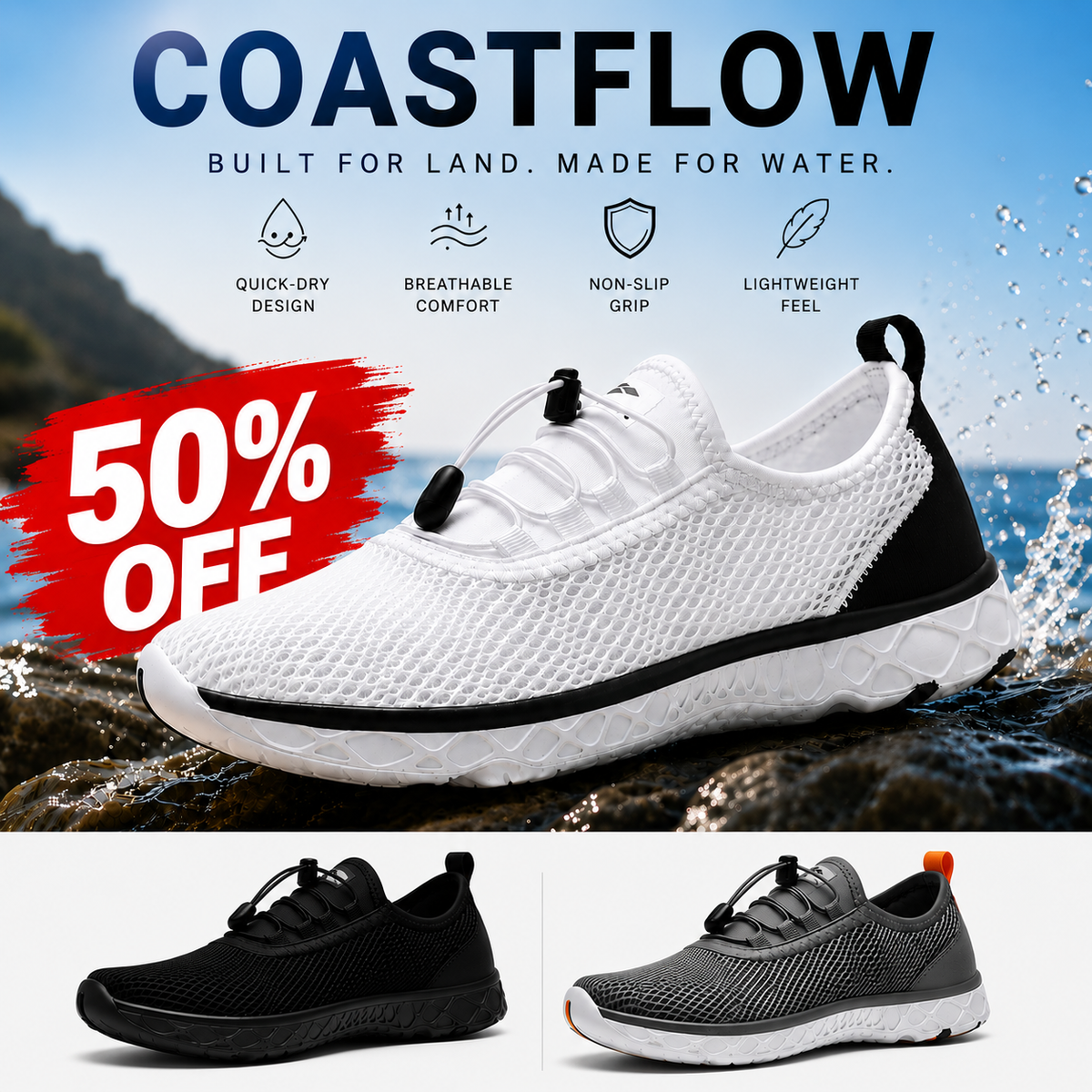 CoastFlow™ Quick-Dry Shoes