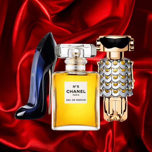 3 Parfüms Carolina Herrera GOOD GIRL, Chanel Nº5 und Paco Rabanne FAME (Eau de Parfum) - 100ml