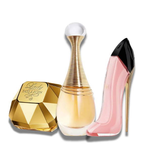 3 Parfums Paco Rabanne LADY MILLION (Eau de Parfum), Dior J'ADORE (Eau de Parfum) und Carolina Herrera GOOD GIRL BLUSH (Eau de Parfum) - 100 ml