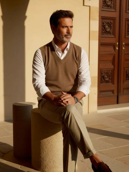 100% Merino Wool Sweater Vest - Cross & Crown
