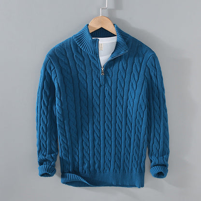 Sudadera de algodón para hombre con media cremallera