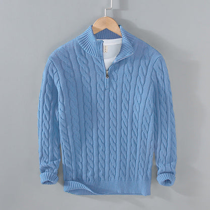 Sudadera de algodón para hombre con media cremallera