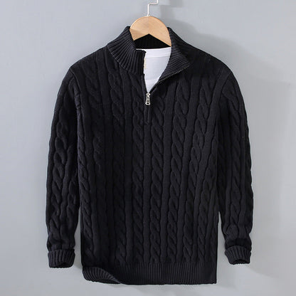 Sudadera de algodón para hombre con media cremallera