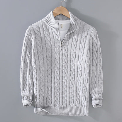 Sudadera de algodón para hombre con media cremallera
