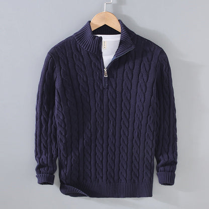 Sudadera de algodón para hombre con media cremallera