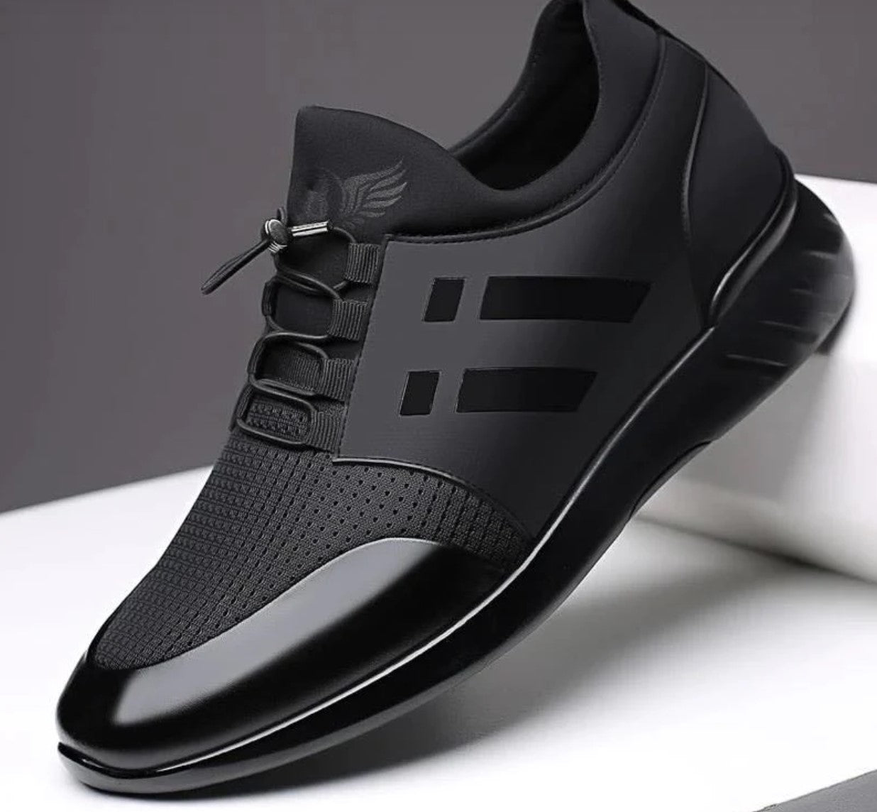 Zapato ortopédico de cuero de primera calidad cómodo para hombre