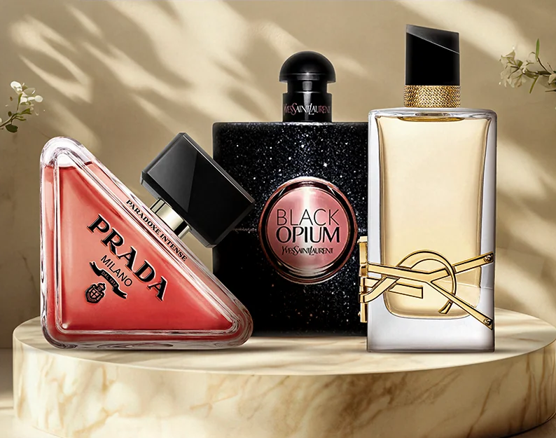 3 Parfüms Prada Paradoxe, Black Opium Yves Saint Laurent, Libre (Eau de Parfum) – 100ml