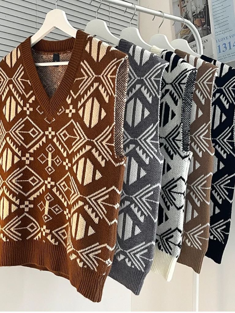 Academic Retro Knit Vest - Cross & Crown