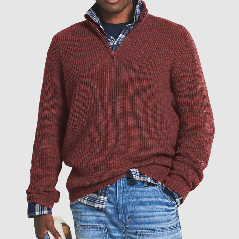 Suéter de cachemira para hombre de estilo informal de negocios con cremallera