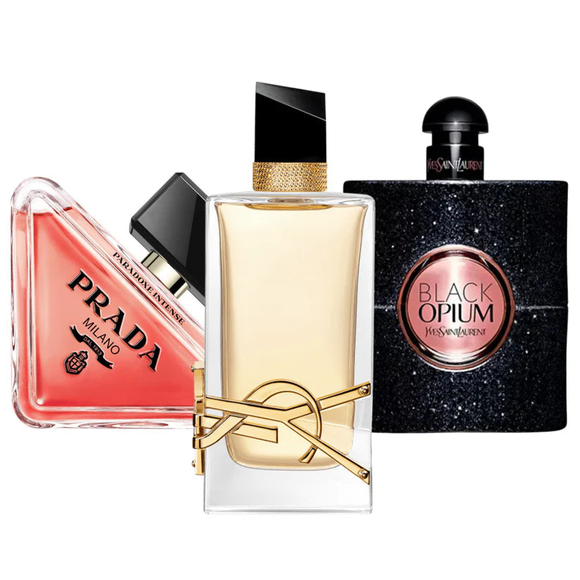 3 Parfüms Prada Paradoxe, Black Opium Yves Saint Laurent, Libre (Eau de Parfum) – 100ml