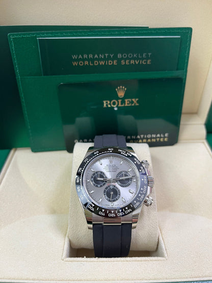 Rolex Daytona 40 White Gold Steel Grey Index Dial Black Sub-Dials Oysterflex (Ref# 116519LN)